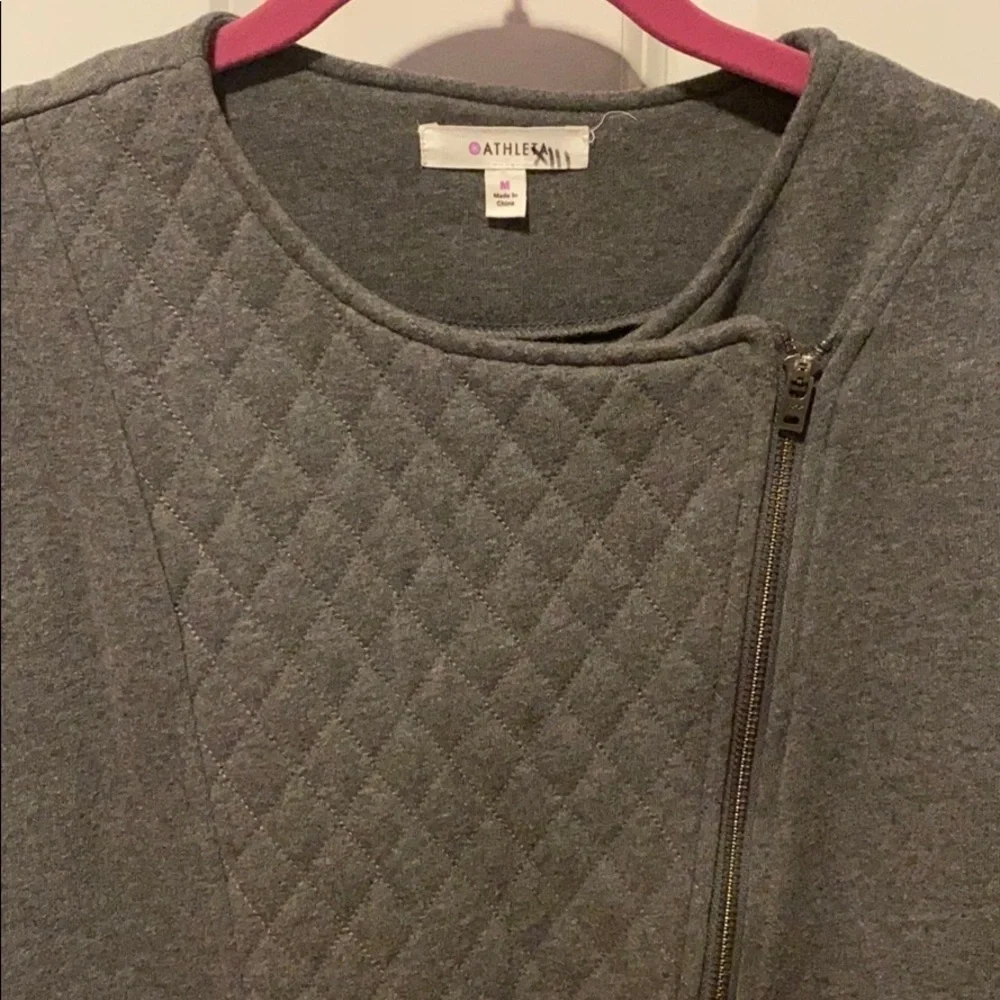 Athleta EUC Gray Quilted Moto Jacket
